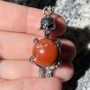 Red jasper skeleton pendant